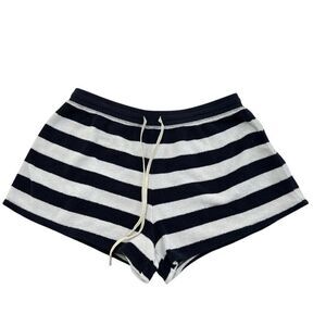 Outerknown Women's High Tide French Terry Striped Organic Cotton Shorts Size L